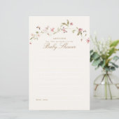 Bunny Pink Floral Baby Showcard (Stehend Vorderseite)