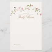 Bunny Pink Floral Baby Showcard (Vorderseite)