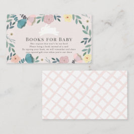 Bunny Pink Floral Girl Baby Shower Book Request Begleitkarte