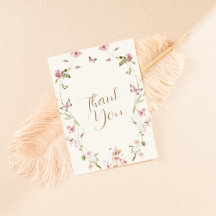 Bunny Pink Floral Girl Babydusche Danke Karte