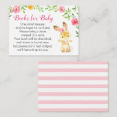 Bunny Pink Floral Girl Books for Baby Book Request Begleitkarte (Vorne/Hinten)