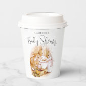 Bunny Pink Girl Baby Dusche Pappbecher (Vorderseite)