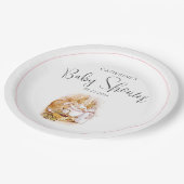 Bunny Pink Girl Baby Dusche Pappteller (Schrägansicht)