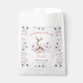 Bunny Pink Lila Floral Spring Girl Babydusche Geschenktütchen (Vorderseite)
