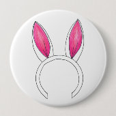 Bunny Pink Rabbit Oars Osterer Baby Dusche Gefalle Button (Vorderseite)