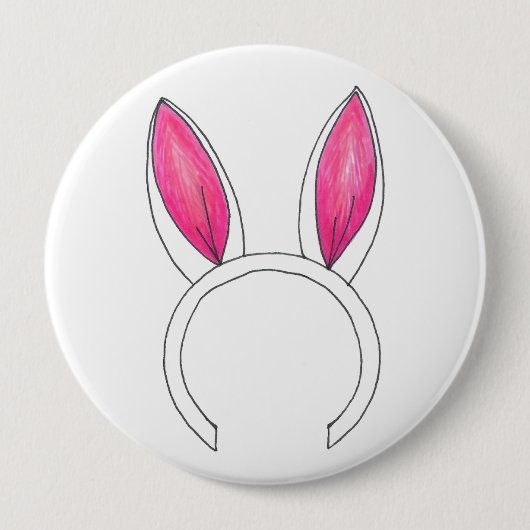 Bunny Pink Rabbit Oars Osterer Baby Dusche Gefalle Button (Vorderseite)