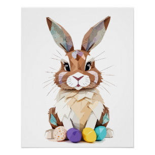 Bunny Playful Adorable Fun Tier farbenfroh Joyful Poster