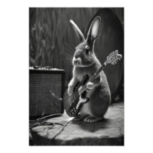 Bunny Playing a Gitarre Fotodruck