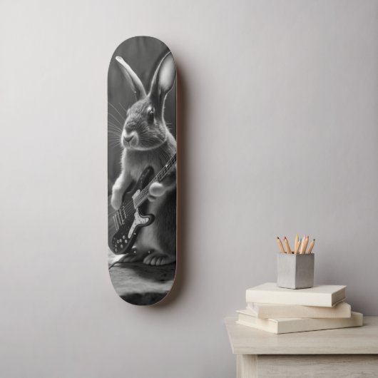 Bunny Playing a Gitarre Skateboard (Wandkunst)