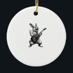 Bunny Playing Guitar Rock Star Bunny Lover Easter  Keramik Ornament<br><div class="desc">Bunny Playing Guitar Rock Star Bunny Lover Easter T-Shirt</div>