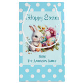 Bunny Polka Dot Border Oaster Kleine Geschenktüte (Rückseite)