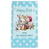 Bunny Polka Dot Border Oaster Kleine Geschenktüte (Vorderseite)