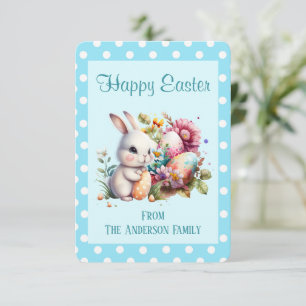 Bunny Polka Dot Border Ostercard Karte