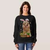 Bunny Poodle Dog & Easter Egg Basket Easter Day Ki Sweatshirt (Vorne ganz)