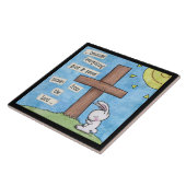 Bunny Prays am Kreuz Fliese (Seite)