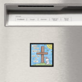 Bunny Prays am Kreuz Magnet (In Situ (Geschirrspüler))