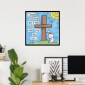 Bunny Prays am Kreuz Poster (Heimbüro)