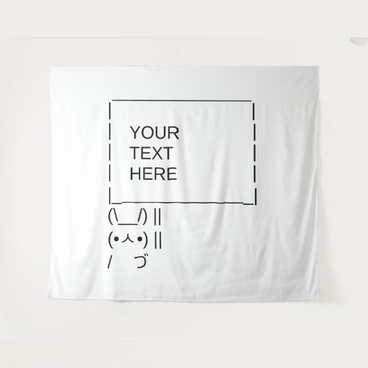 Bunny Protest Sign / Customizable ASCII Text Art Wandteppich (Vorderseite (Horizontal))