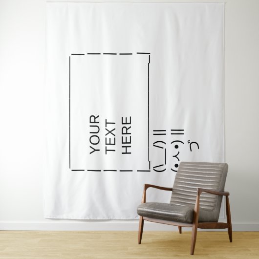 Bunny Protest Sign / Customizable ASCII Text Art Wandteppich (Beispiel)