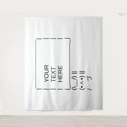 Bunny Protest Sign / Customizable ASCII Text Art Wandteppich (Vorderseite)