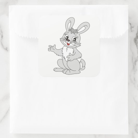 Bunny Quadratischer Aufkleber (Tasche)