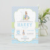 Bunny Rabbit 1. Geburtstag Einladungen Jungen (Stehend Vorderseite)