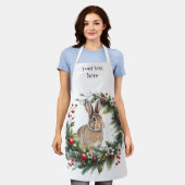 Bunny Rabbit and Christmas Wreath  Schürze (Getragen)