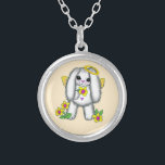 Bunny Rabbit Angel Necklace Versilberte Kette<br><div class="desc">Kaninchen Angel Necklace, Angel Bekleidung, Angel T - Shirt, Angel Geschenke von ArtMuvz Illustration. T - Shirt Angel für Mama, Vater, Kinder, Baby. Christliche Engel Tote Tasche, Geburtstag, Ostern und Weihnachten Geschenk, Tasse, Hut. PAngel-Geschenke können religiös oder weltlich sein und für jedes Budget gefunden werden. Engelgeschenke sind eine Erinnerung, die...</div>