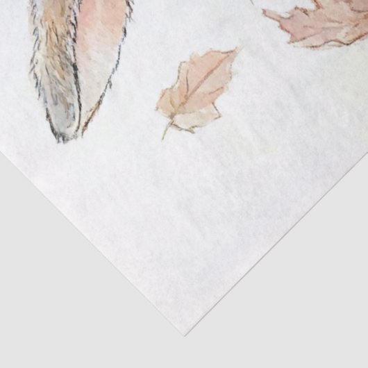 Bunny Rabbit Autumn Pumpkin Illustration Seidenpapier (Detail)