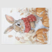 Bunny Rabbit Autumn Pumpkin Illustration Seidenpapier (Vorderseite)