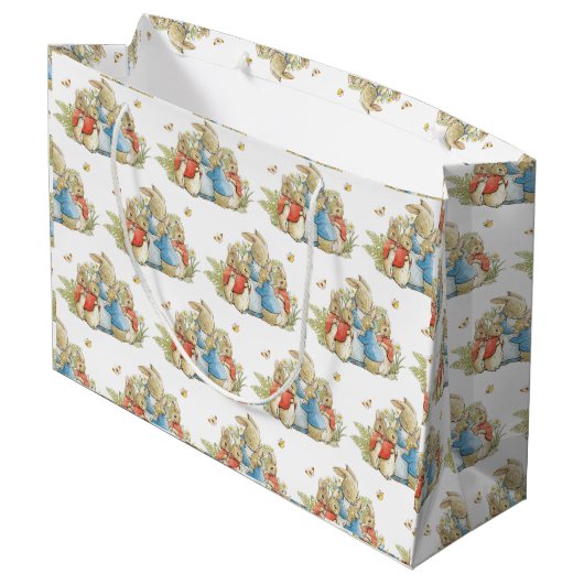 Bunny Rabbit Baby Boy Girl Dusche Große Geschenktüte (Rückseite Schrägansicht)