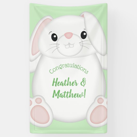 Bunny Rabbit Baby Dusche Banner (Vertikal)