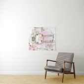 Bunny Rabbit Baby Dusche Banner Hintergrund Kunst Wandteppich (Beispiel (Horizontal))