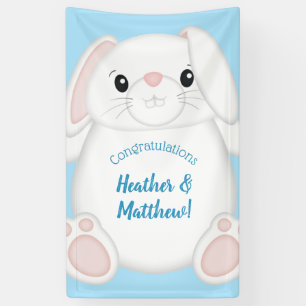 Bunny Rabbit Baby Dusche Blau Banner
