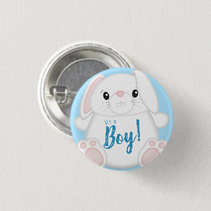 Bunny Rabbit Baby Dusche Blau Button