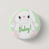 Bunny Rabbit Baby Dusche Button (Vorderseite)