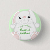 Bunny Rabbit Baby Dusche Button (Vorderseite)