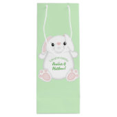 Bunny Rabbit Baby Dusche Geschenktüte Für Weinflaschen (Rückseite)