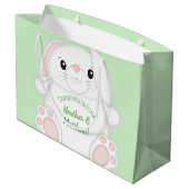 Bunny Rabbit Baby Dusche Große Geschenktüte (Rückseite Schrägansicht)