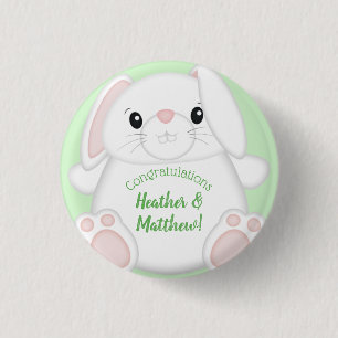 Bunny Rabbit Baby Dusche Grün Button