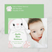 Bunny Rabbit Baby Dusche Grün Postkarte (Vorne/Hinten)