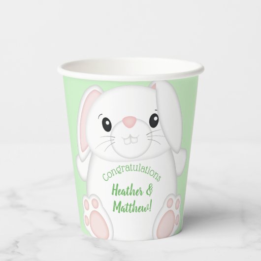 Bunny Rabbit Baby Dusche Pappbecher (Rückseite)