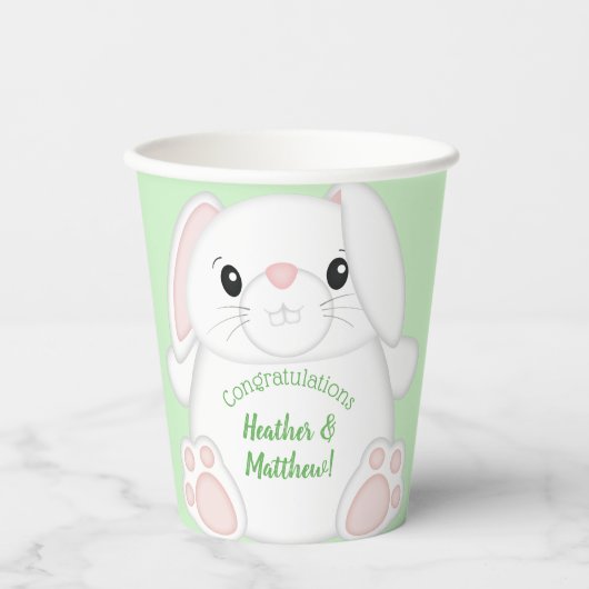 Bunny Rabbit Baby Dusche Pappbecher (Vorderseite)
