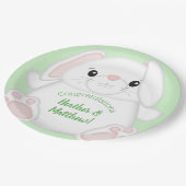 Bunny Rabbit Baby Dusche Pappteller (Schrägansicht)