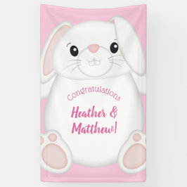 Bunny Rabbit Baby Dusche Pink Banner