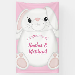 Bunny Rabbit Baby Dusche Pink Banner