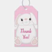Bunny Rabbit Baby Dusche Pink Geschenkanhänger (Vorderseite)