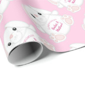 Bunny Rabbit Baby Dusche Pink Geschenkpapier (Rolleneckpunkt)