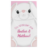 Bunny Rabbit Baby Dusche Pink Kleine Geschenktüte (Rückseite)
