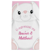 Bunny Rabbit Baby Dusche Pink Kleine Geschenktüte (Vorderseite)
